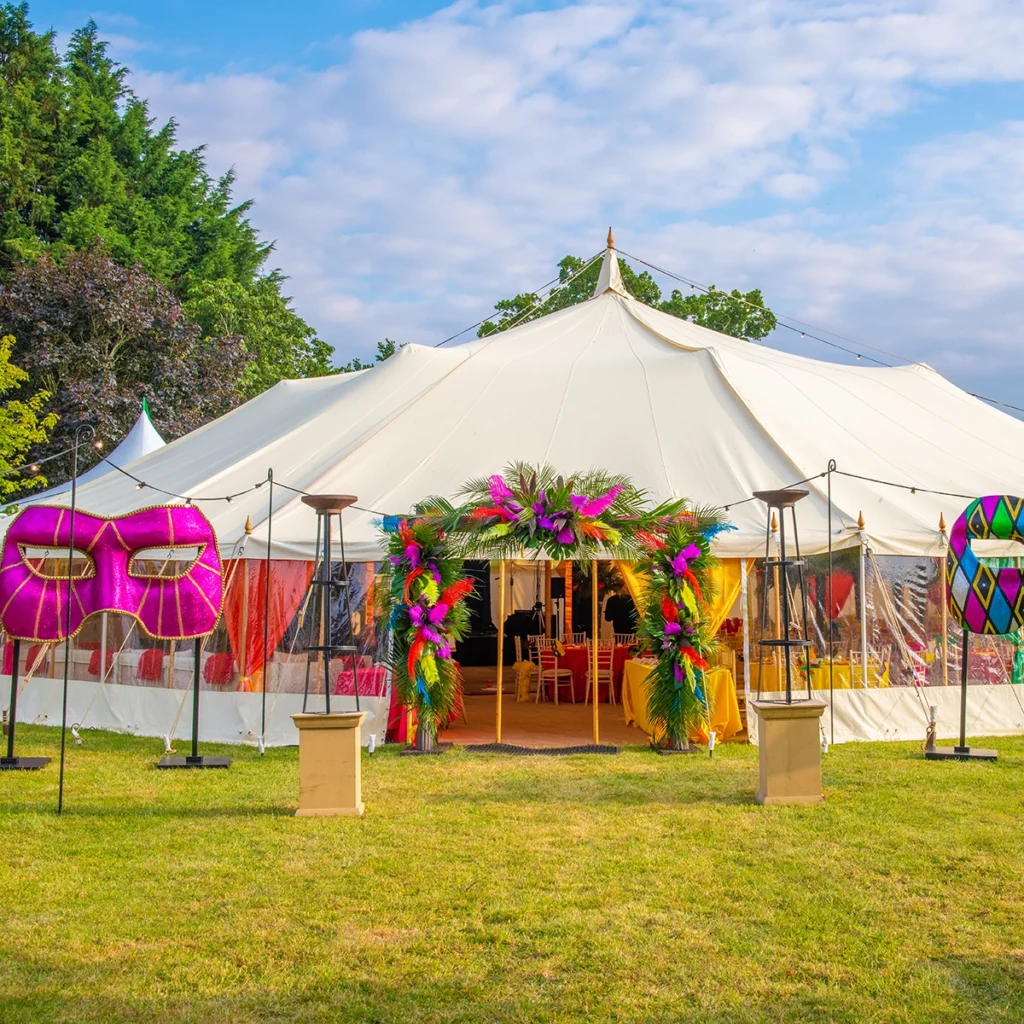 Colourful theme birthday marquee